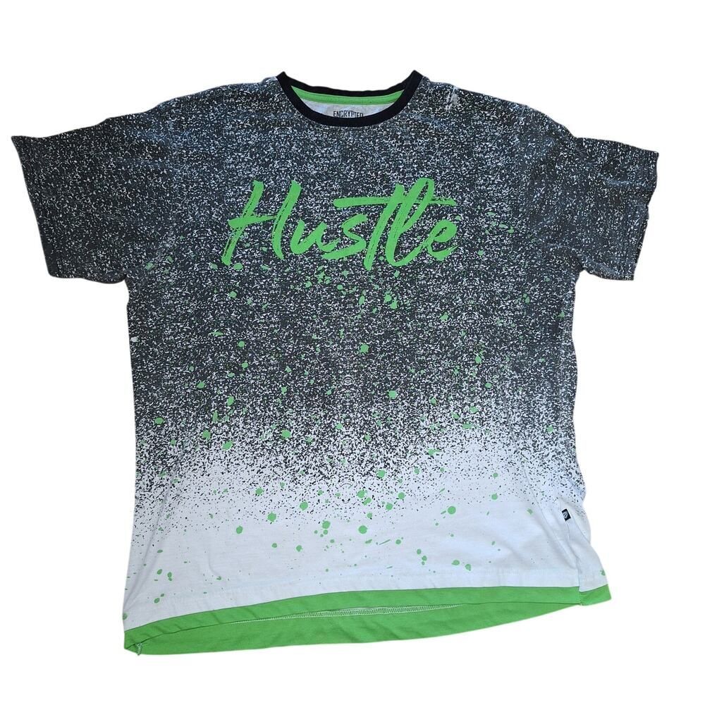 Encrypted Short Sleeve Tee Shirt Hustle Graphic 5X Mens